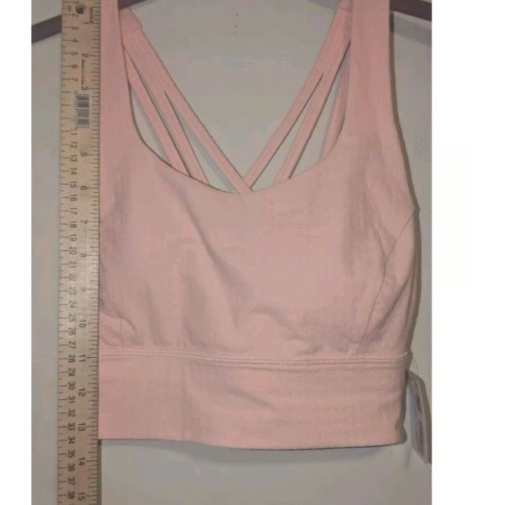 Lululemon Free to Be Serene Longline Bra Pink Jacquard Size 4 NWT C/D Cup NEW - Picture 8 of 16